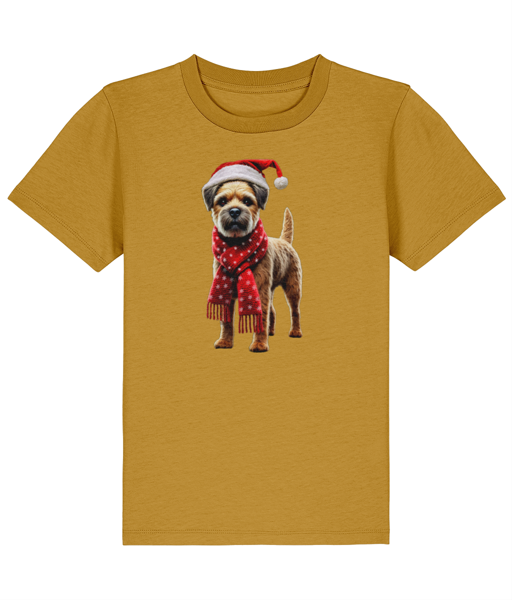 Border Terrier Festive Fallon Childrens T-shirt (Premium)