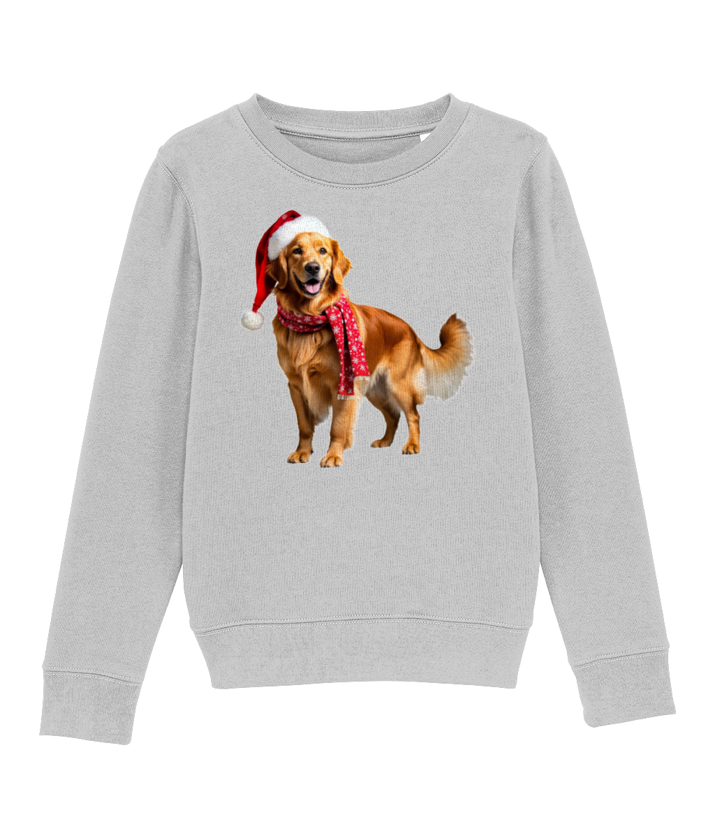 Golden Retriever Festive Nugget Childrens Sweatshirt (Premium)