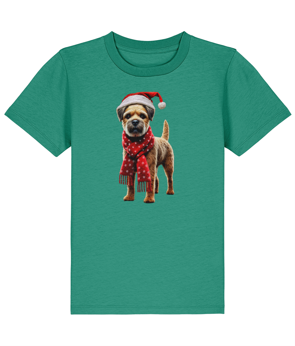 Border Terrier Festive Fallon Childrens T-shirt (Premium)