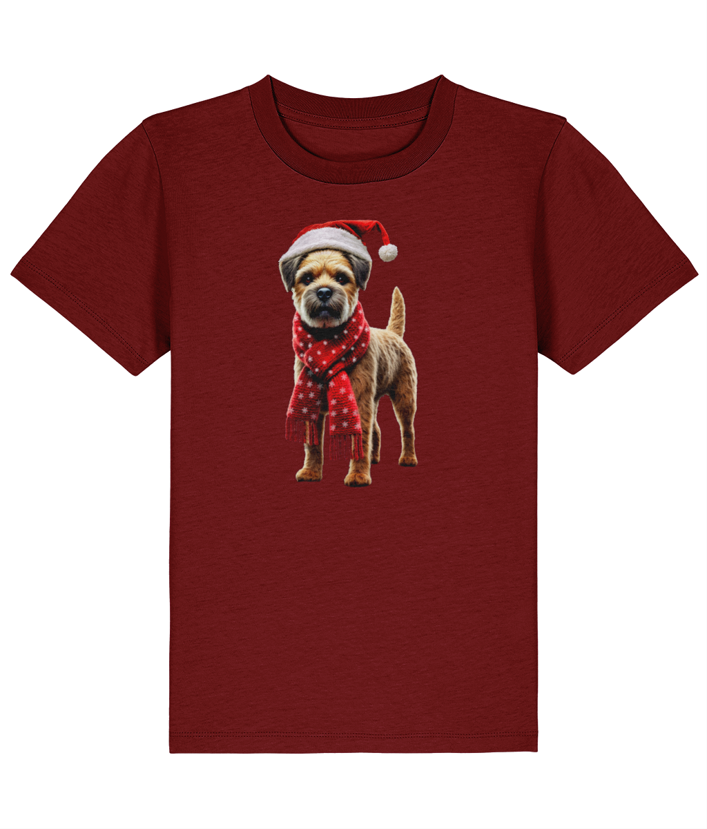 Border Terrier Festive Fallon Childrens T-shirt (Premium)