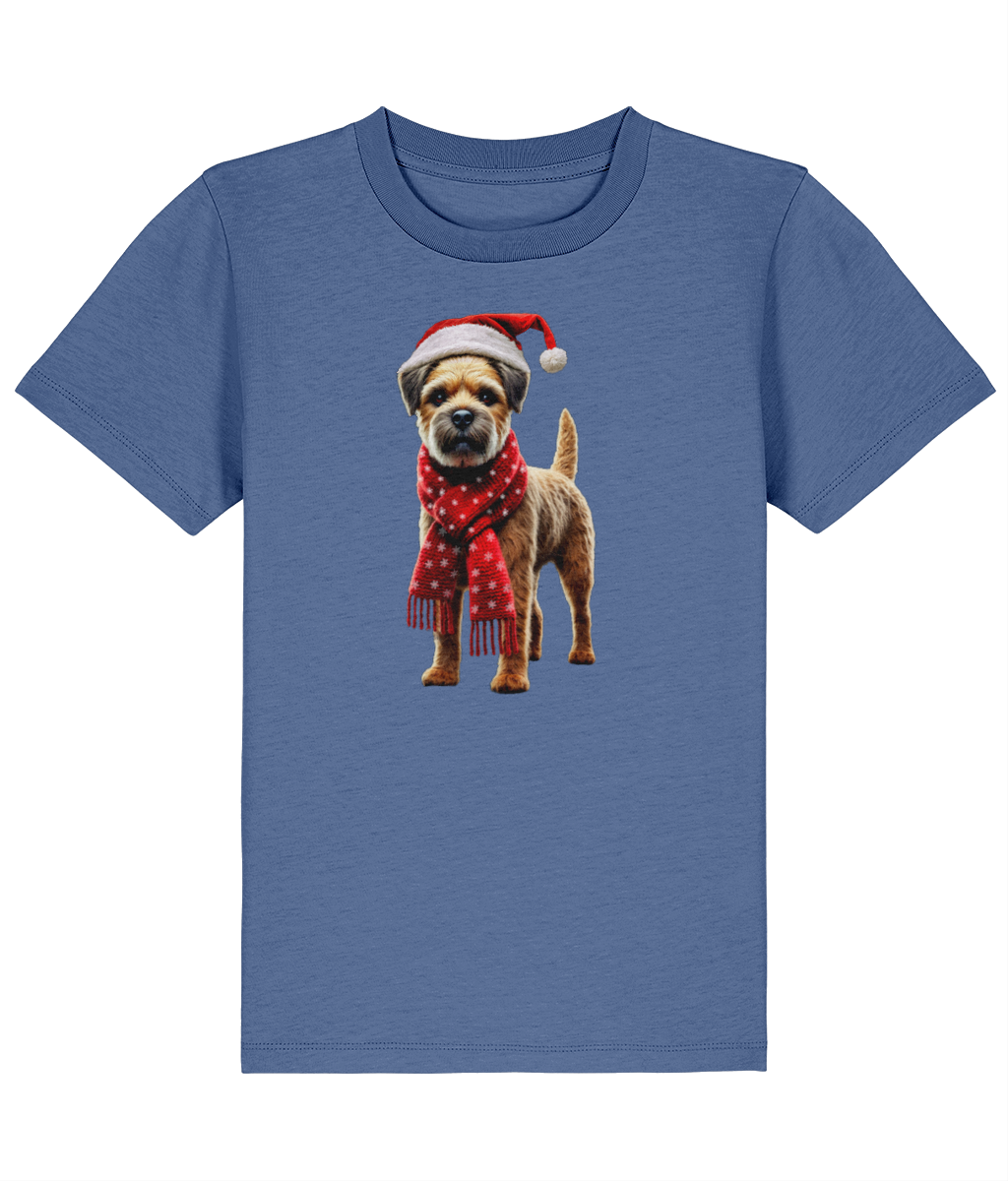 Border Terrier Festive Fallon Childrens T-shirt (Premium)