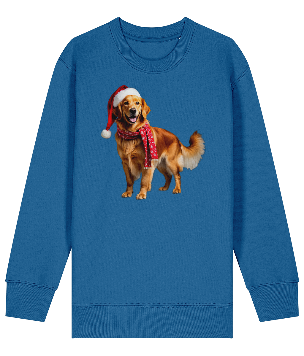 Golden Retriever Festive Nugget Childrens Sweatshirt (Premium).