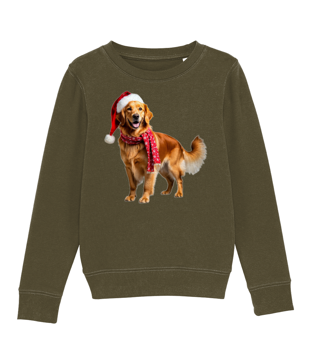 Golden Retriever Festive Nugget Childrens Sweatshirt (Premium)