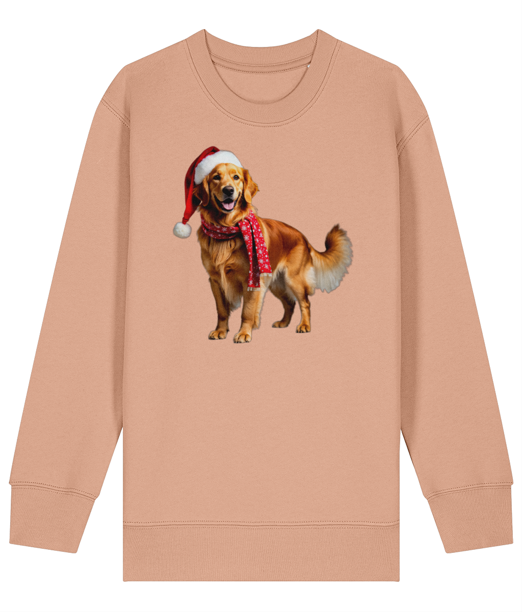 Golden Retriever Festive Nugget Childrens Sweatshirt (Premium).