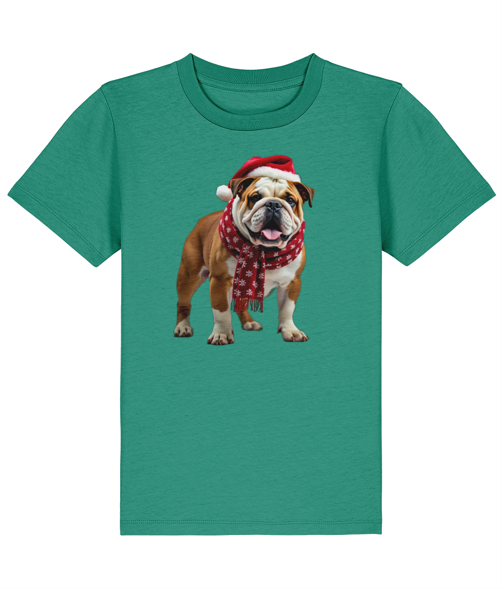 Bulldog Festive Menna Childrens T-shirt (Premium)