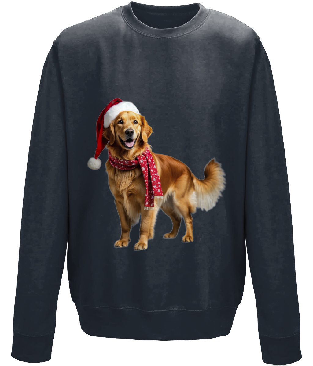 Golden Retriever Festive Nugget Childrens Sweatshirt (Standard)