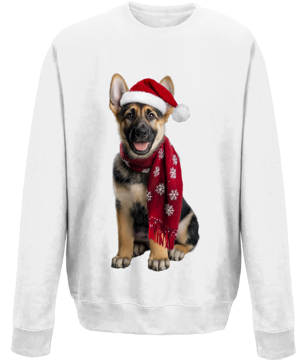 German Shepherd Festive Rebel Childrens Sweatshirt (Standard)