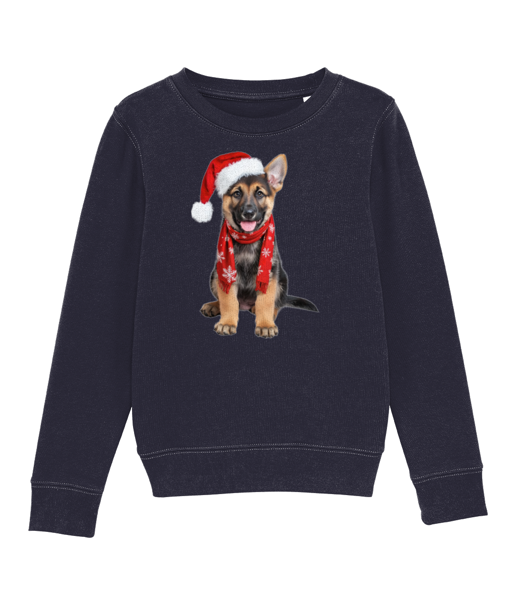 German Shepherd Festive Rina Childrens Sweatshirt (Premium)