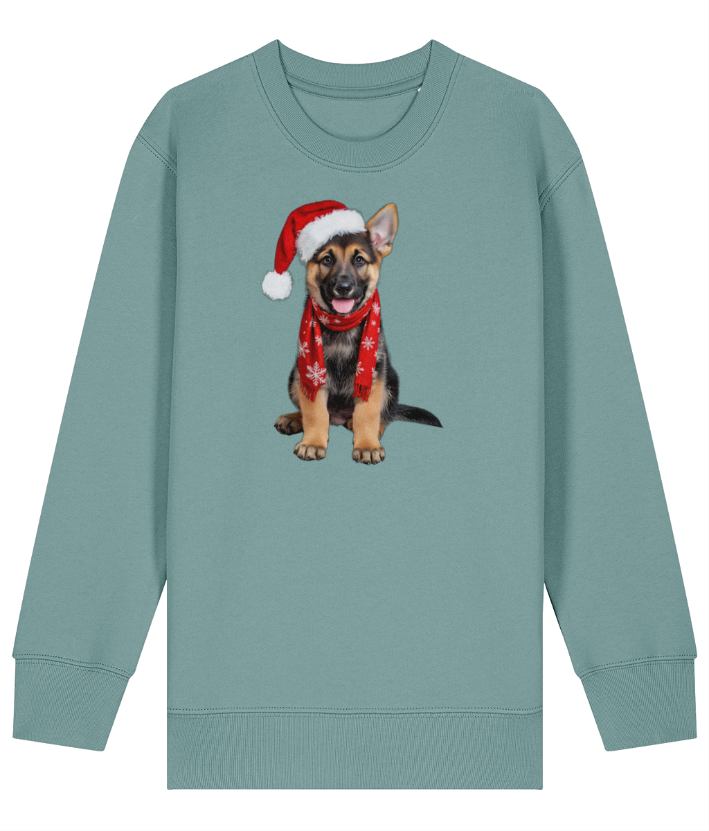 German Shepherd Festive Rina Childrens Sweatshirt (Premium).