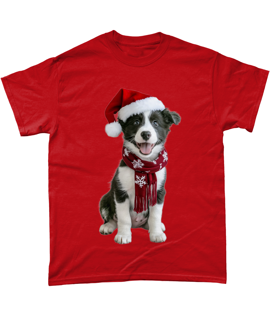 Border Collie Festive Pup T-Shirt (Standard)