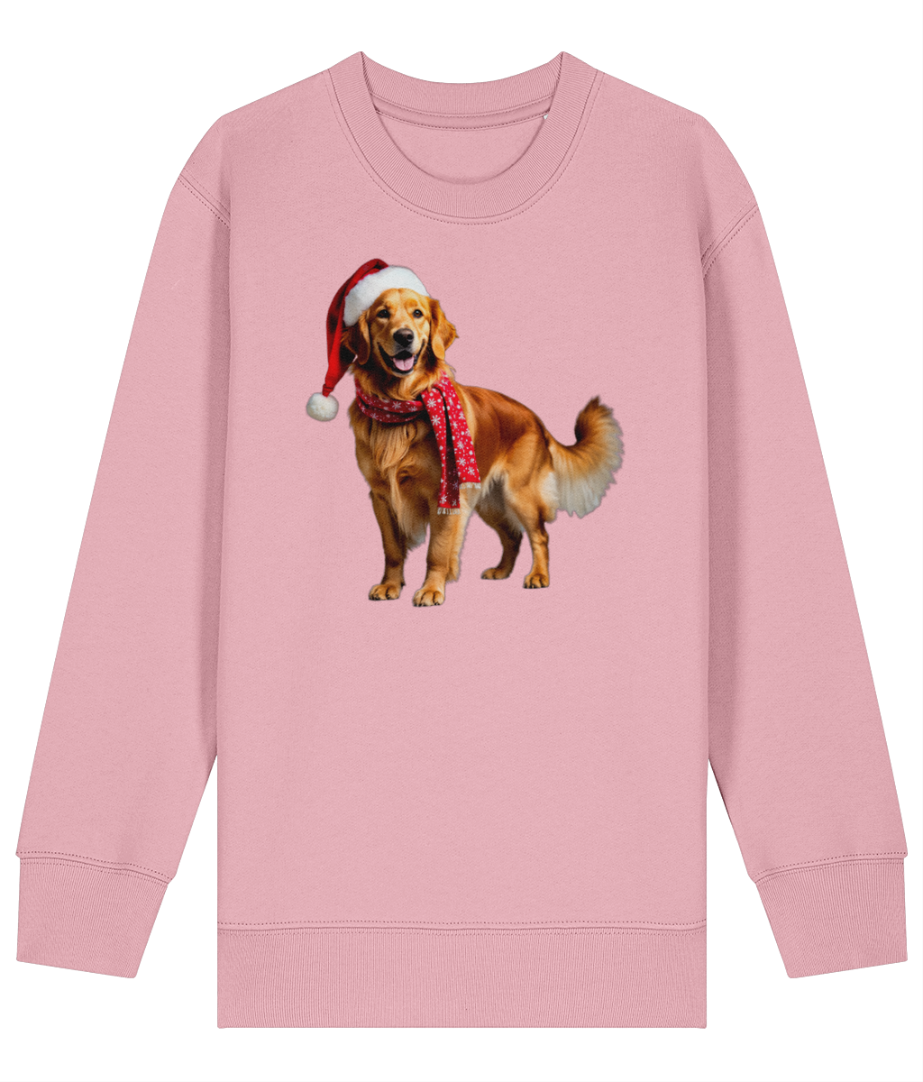 Golden Retriever Festive Nugget Childrens Sweatshirt (Premium).