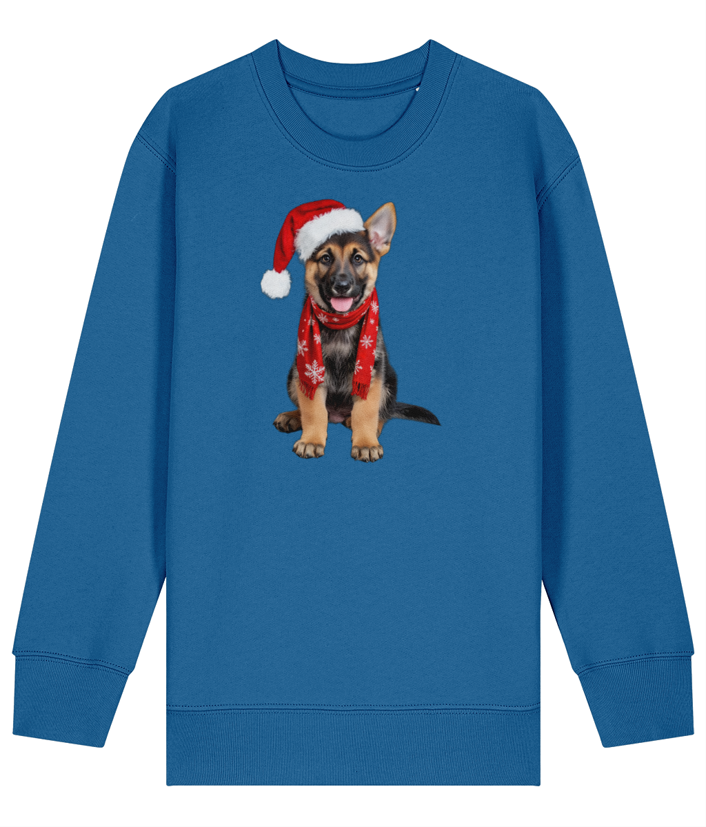 German Shepherd Festive Rina Childrens Sweatshirt (Premium).