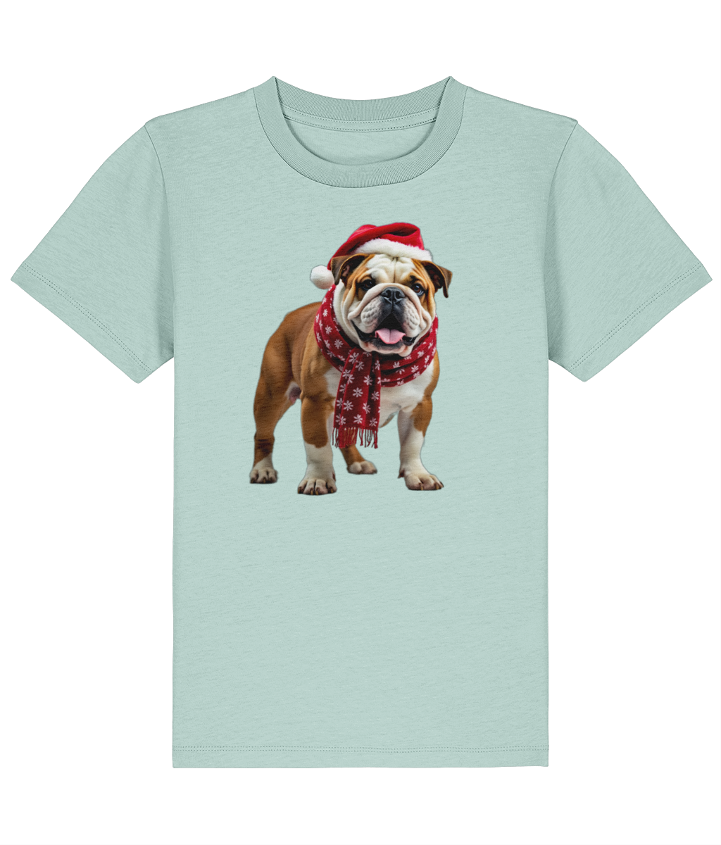 Bulldog Festive Menna Childrens T-shirt (Premium)