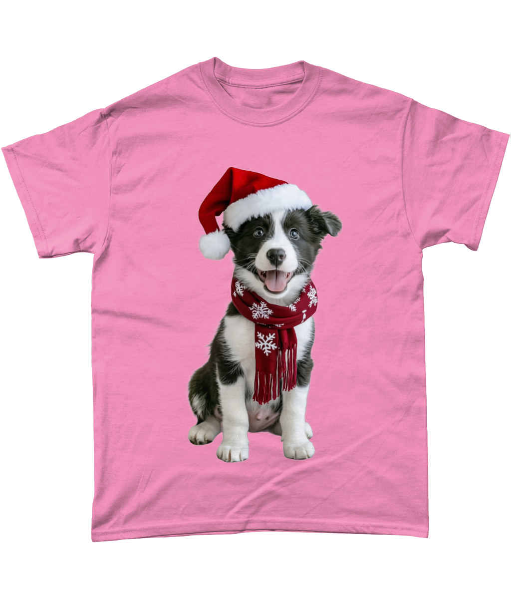 Border Collie Festive Pup T-Shirt (Standard)