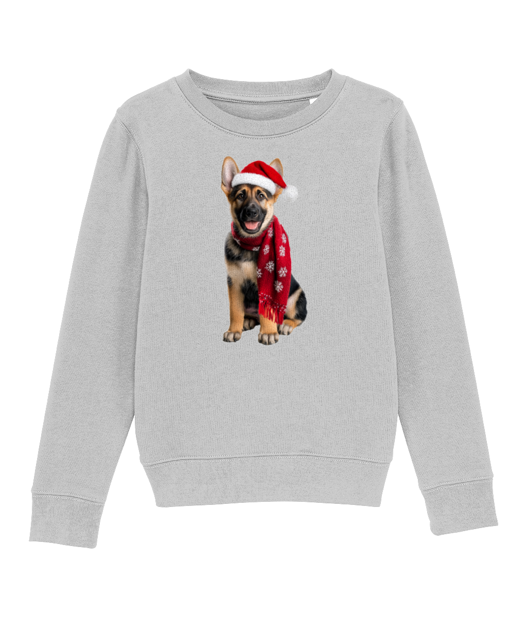 German Shepherd Festive Rebel Childrens Sweatshirt (Premium)