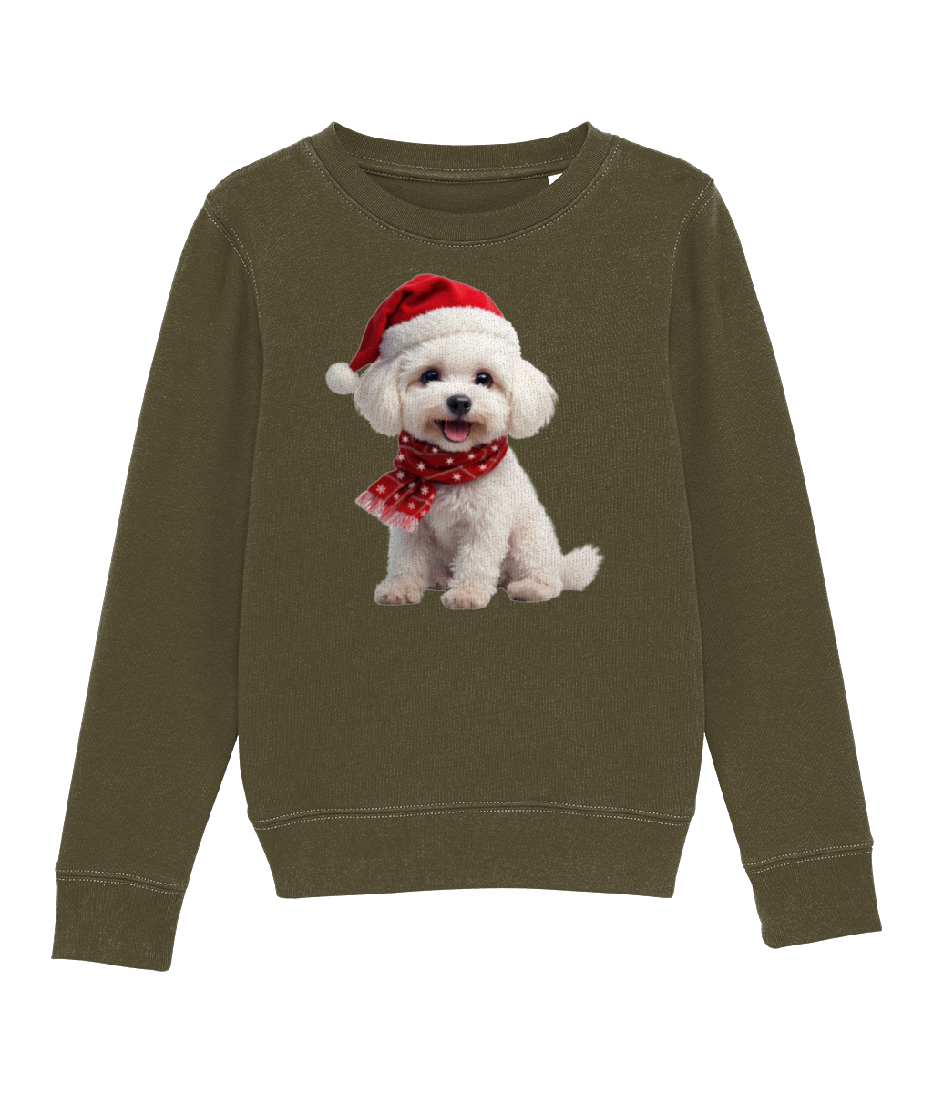 Bichon Frise Festive Siona Childrens Sweatshirt (Premium)