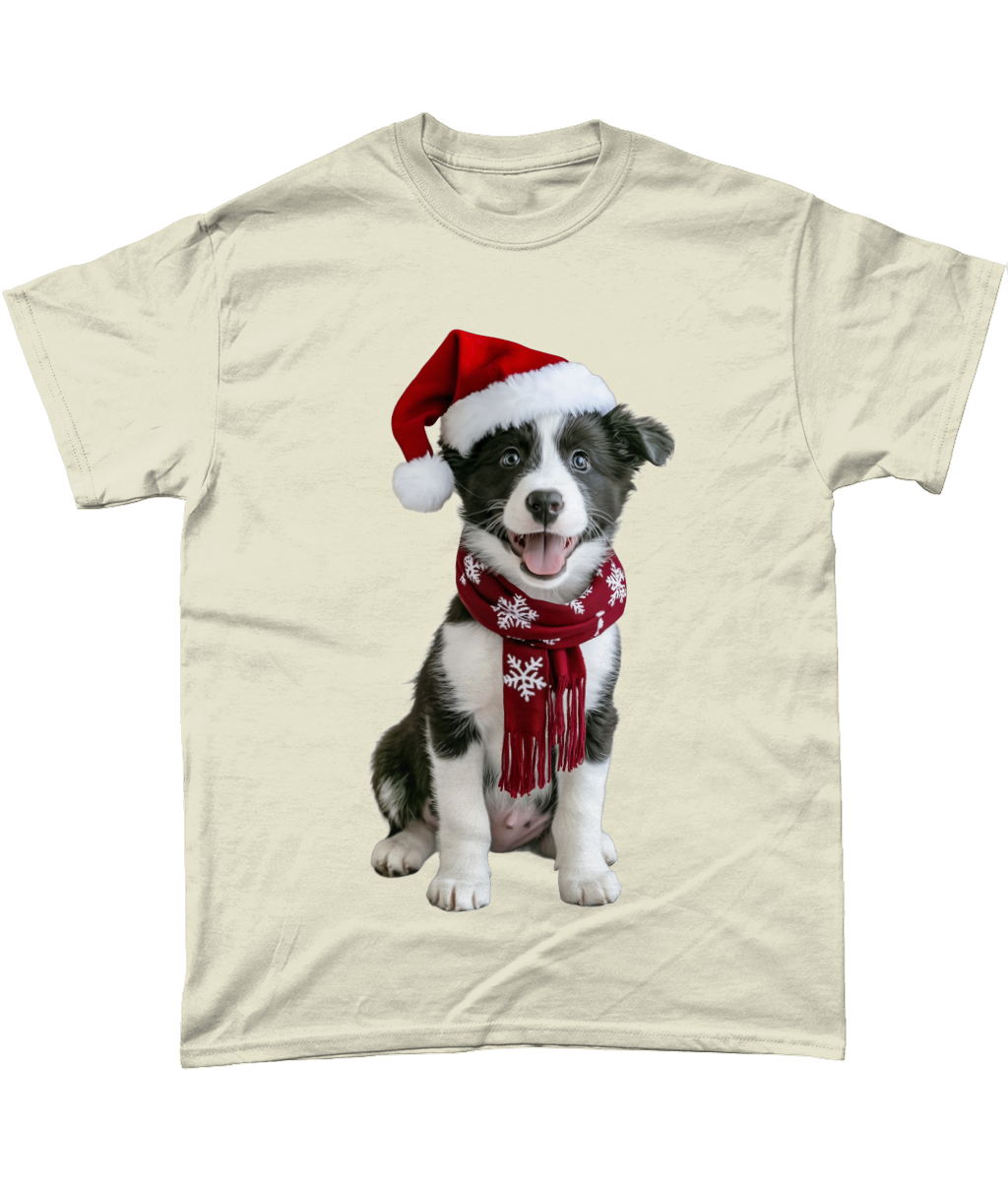 Border Collie Festive Pup T-Shirt (Standard)