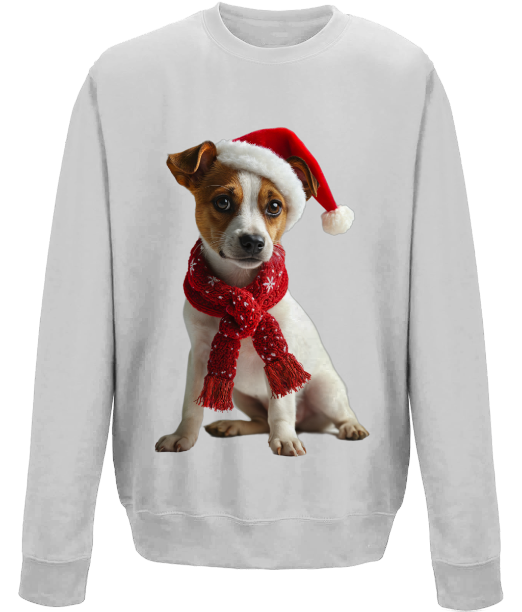 Jack Russell Festive Afon Childrens Sweatshirt (Standard)