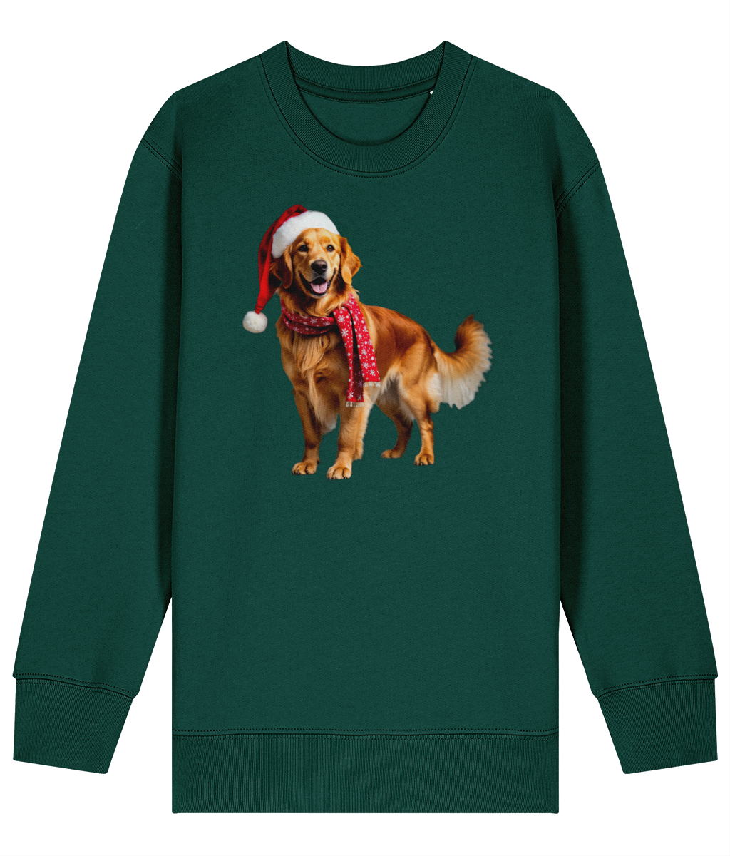 Golden Retriever Festive Nugget Childrens Sweatshirt (Premium).