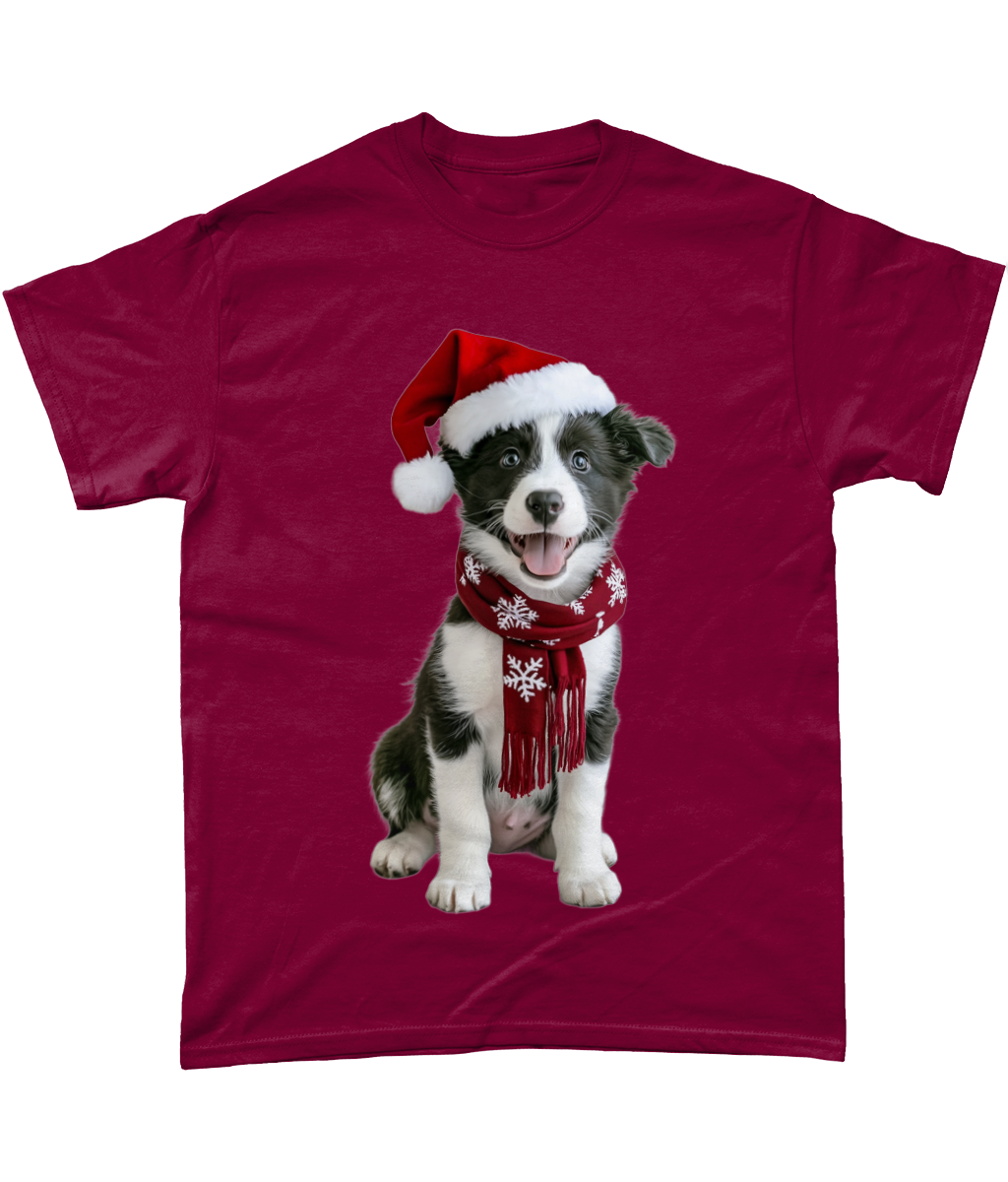 Border Collie Festive Pup T-Shirt (Standard)