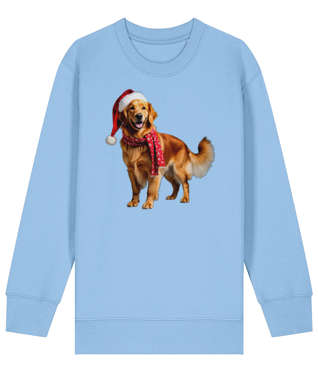 Golden Retriever Festive Nugget Childrens Sweatshirt (Premium).