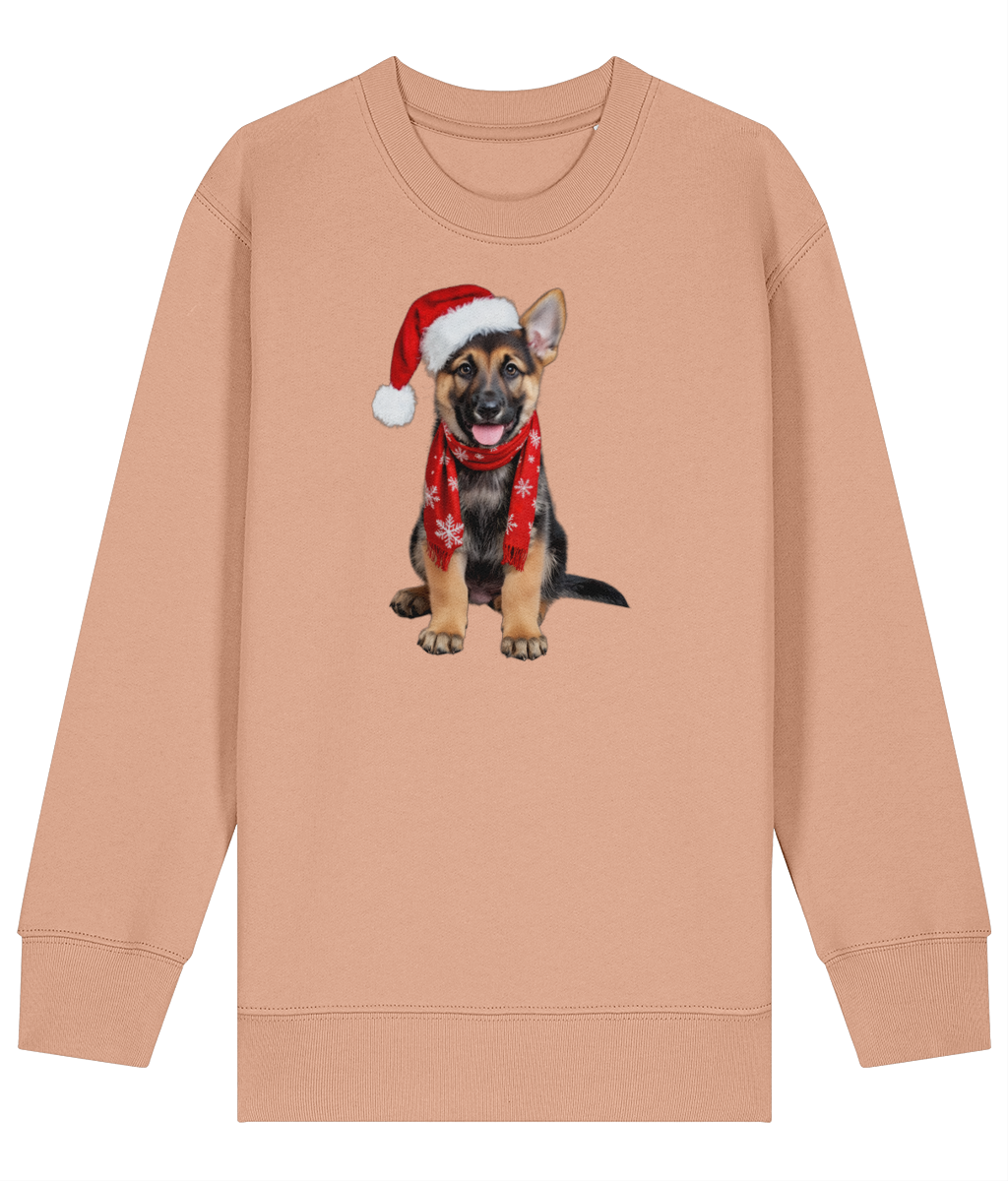 German Shepherd Festive Rina Childrens Sweatshirt (Premium).