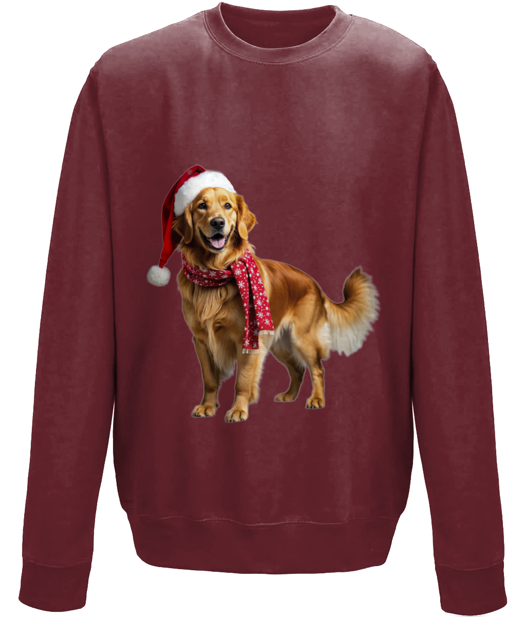 Golden Retriever Festive Nugget Childrens Sweatshirt (Standard)