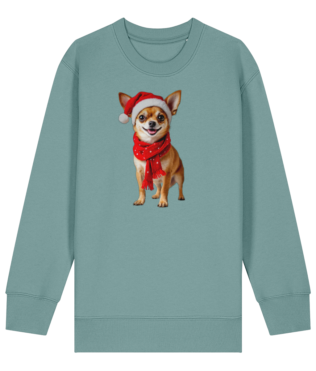 Chihuahua Festive Pixie Childrens Sweatshirt (Premium).