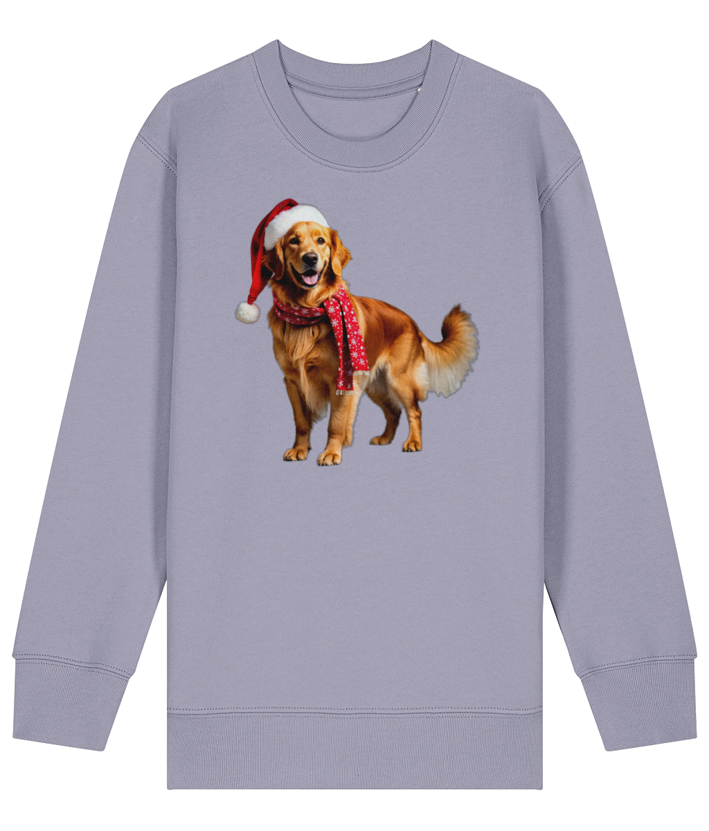 Golden Retriever Festive Nugget Childrens Sweatshirt (Premium).