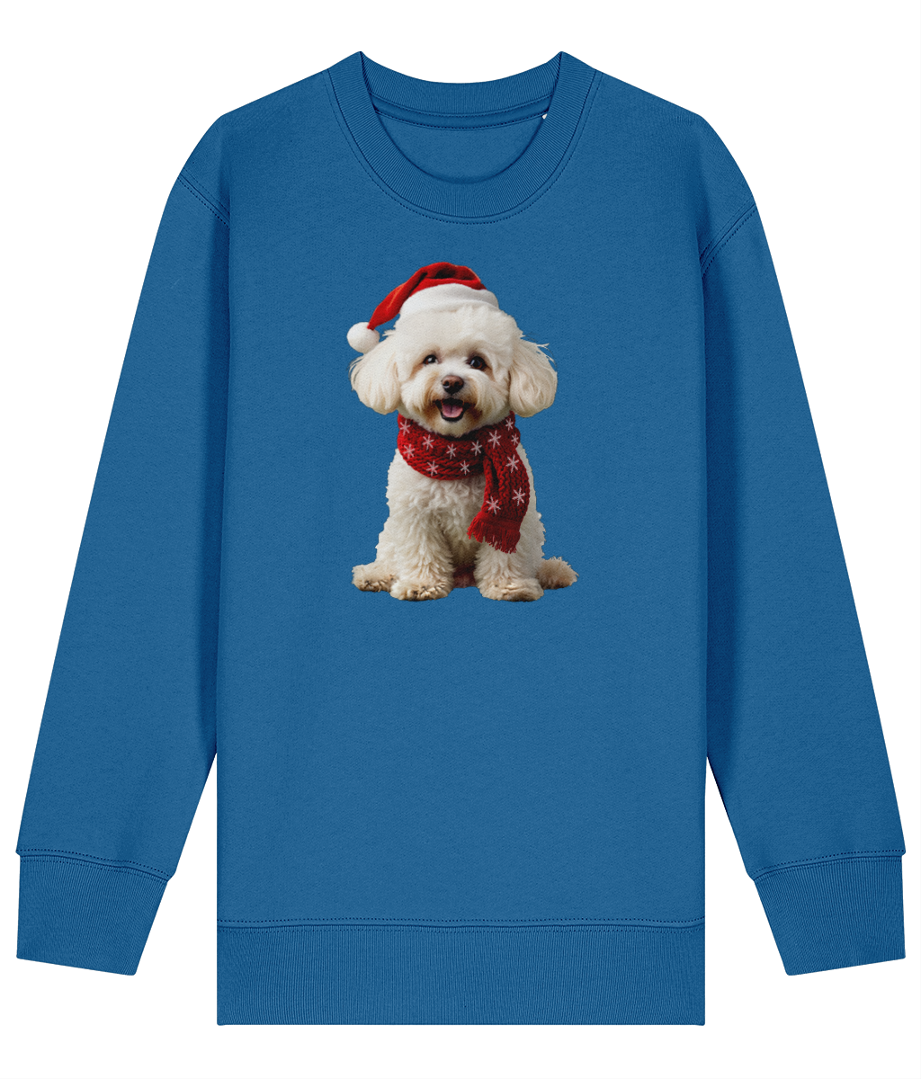 Bichon Frise Festive Finn Childrens Sweatshirt (Premium).