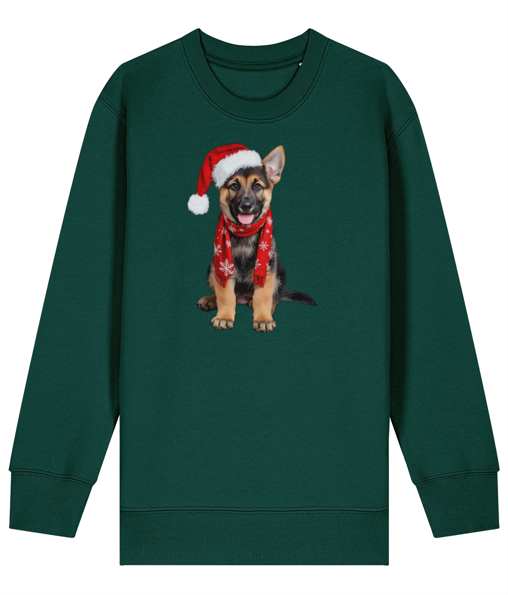 German Shepherd Festive Rina Childrens Sweatshirt (Premium).