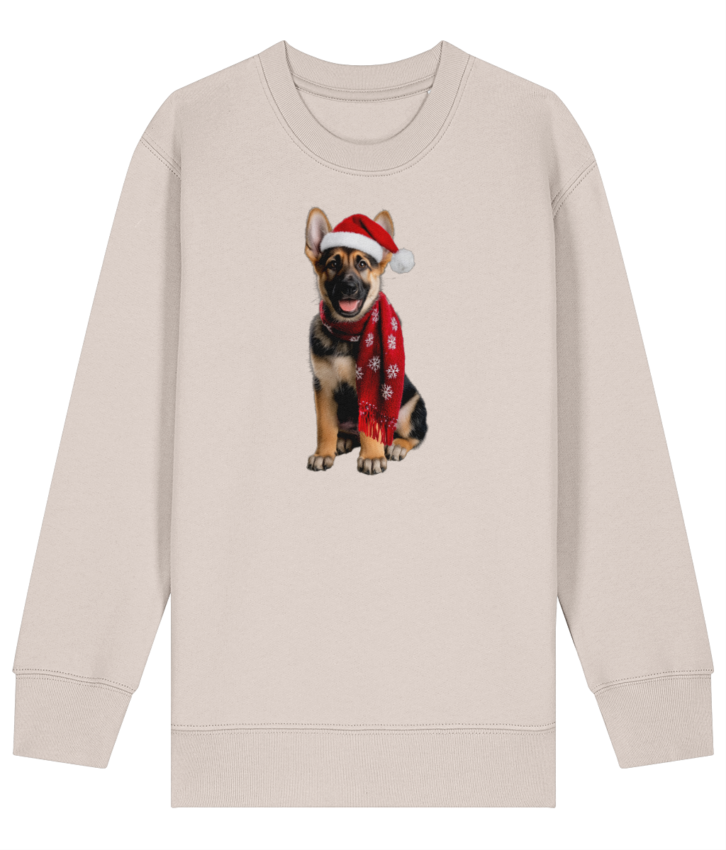 German Shepherd Festive Rebel Childrens Sweatshirt (Premium).