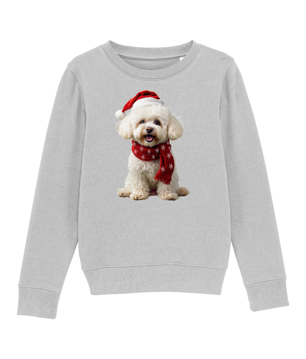 Bichon Frise Festive Finn Childrens Sweatshirt (Premium)