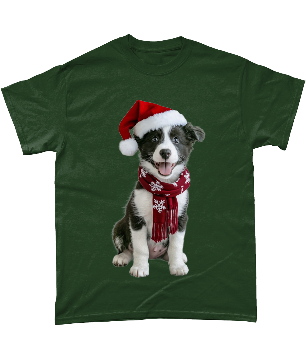 Border Collie Festive Pup T-Shirt (Standard)