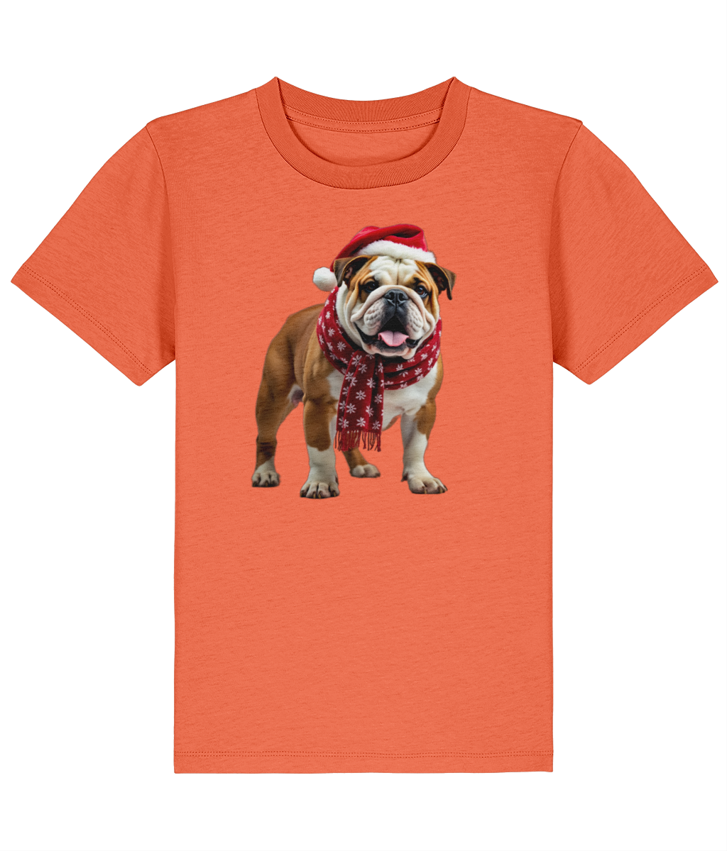 Bulldog Festive Menna Childrens T-shirt (Premium)