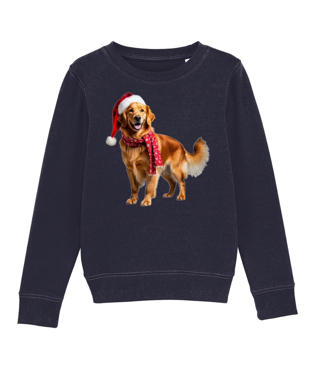 Golden Retriever Festive Nugget Childrens Sweatshirt (Premium)