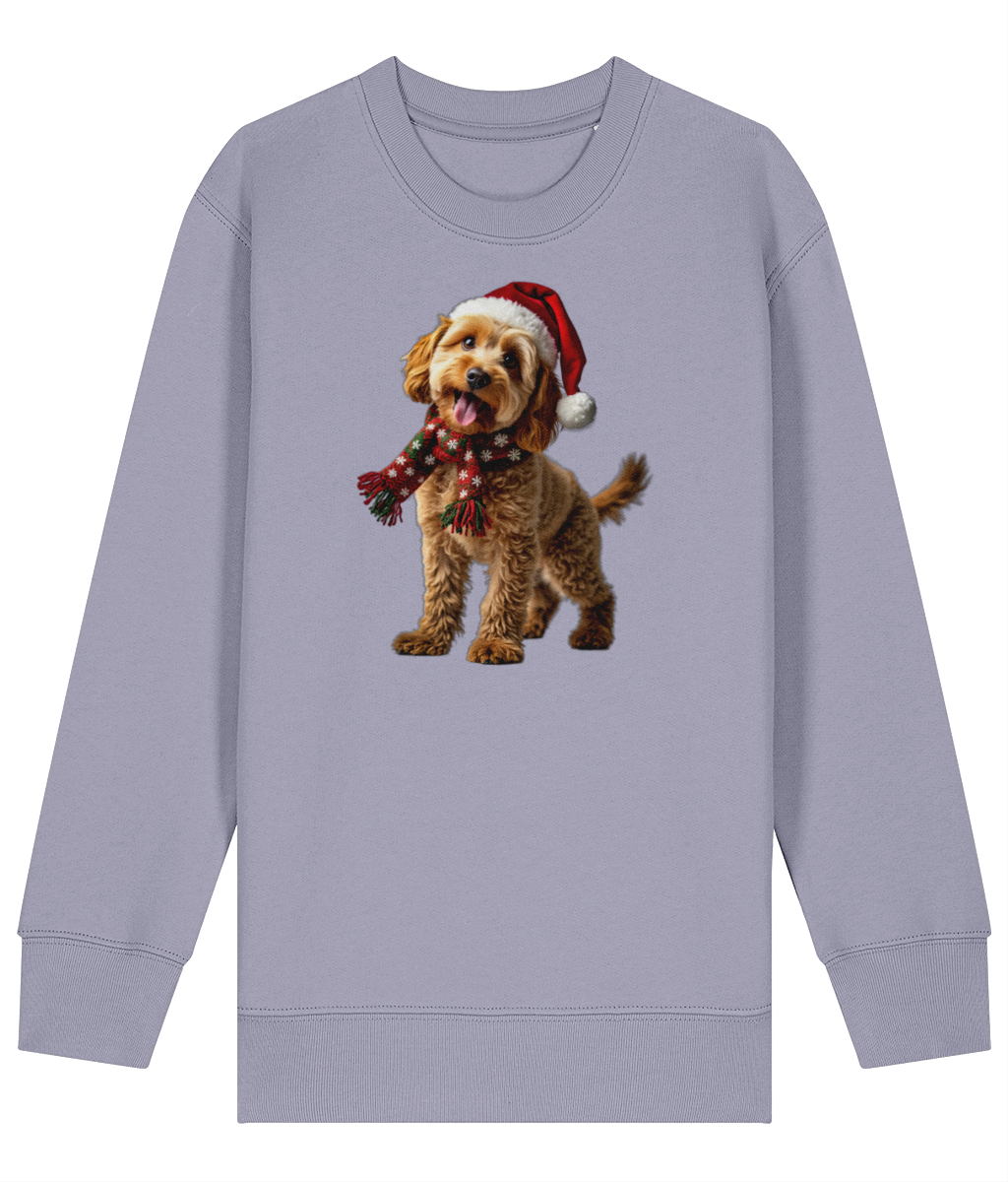 Cockapoo Festive Carwyn Childrens Sweatshirt (Premium).