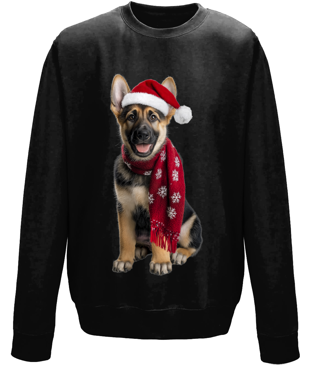 German Shepherd Festive Rebel Childrens Sweatshirt (Standard)