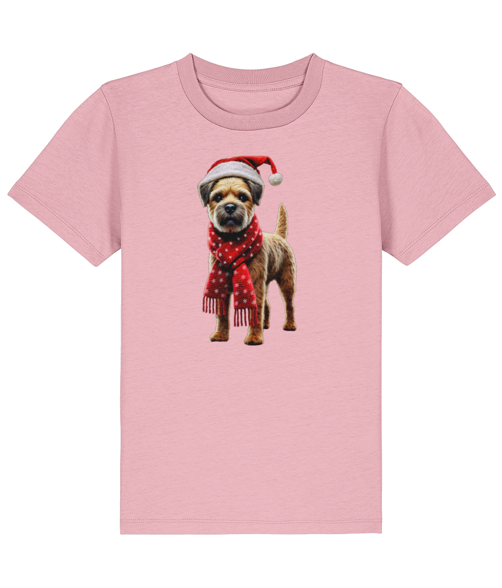 Border Terrier Festive Fallon Childrens T-shirt (Premium)