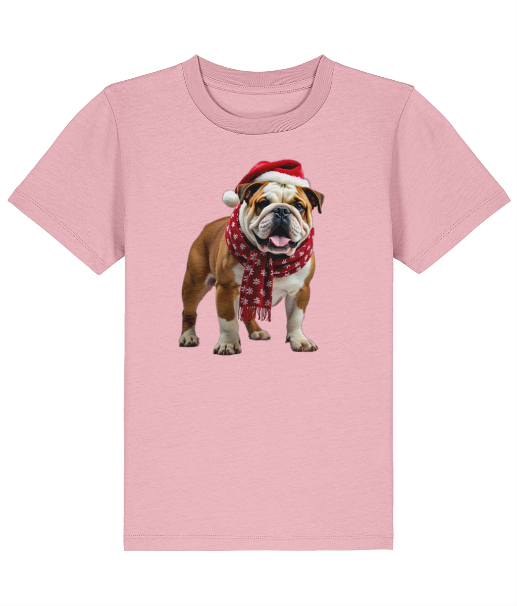 Bulldog Festive Menna Childrens T-shirt (Premium)