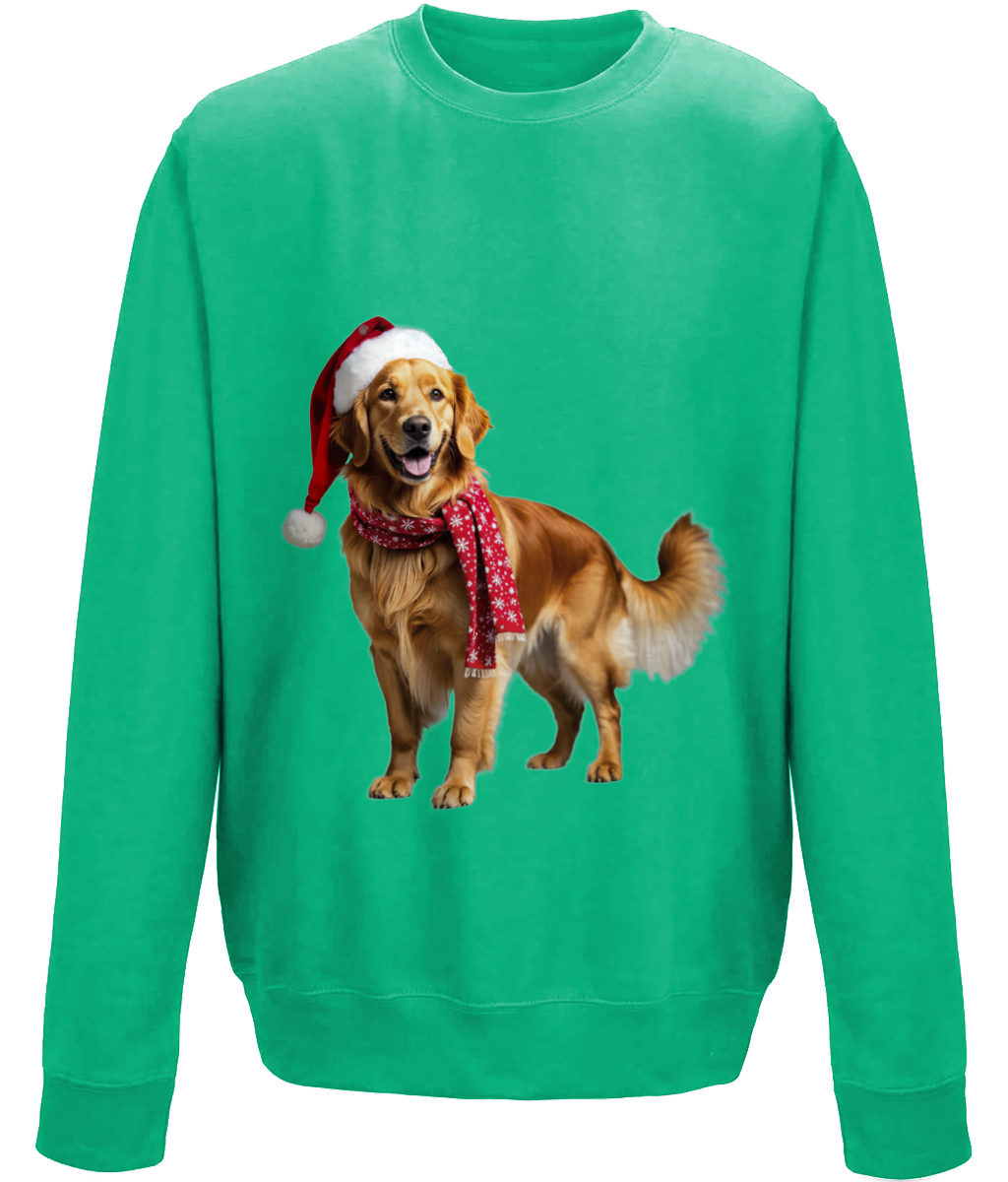 Golden Retriever Festive Nugget Childrens Sweatshirt (Standard)