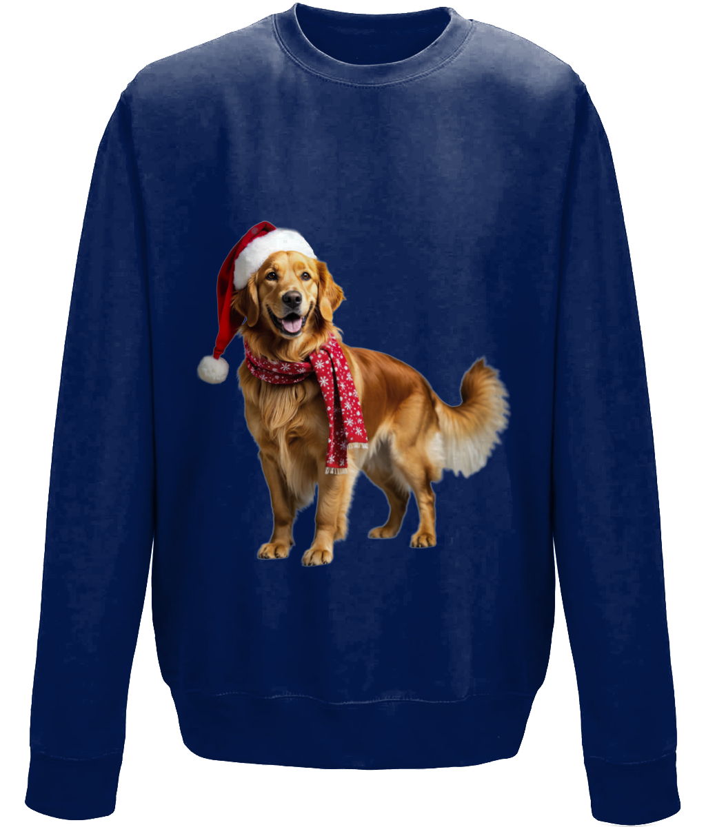 Golden Retriever Festive Nugget Childrens Sweatshirt (Standard)