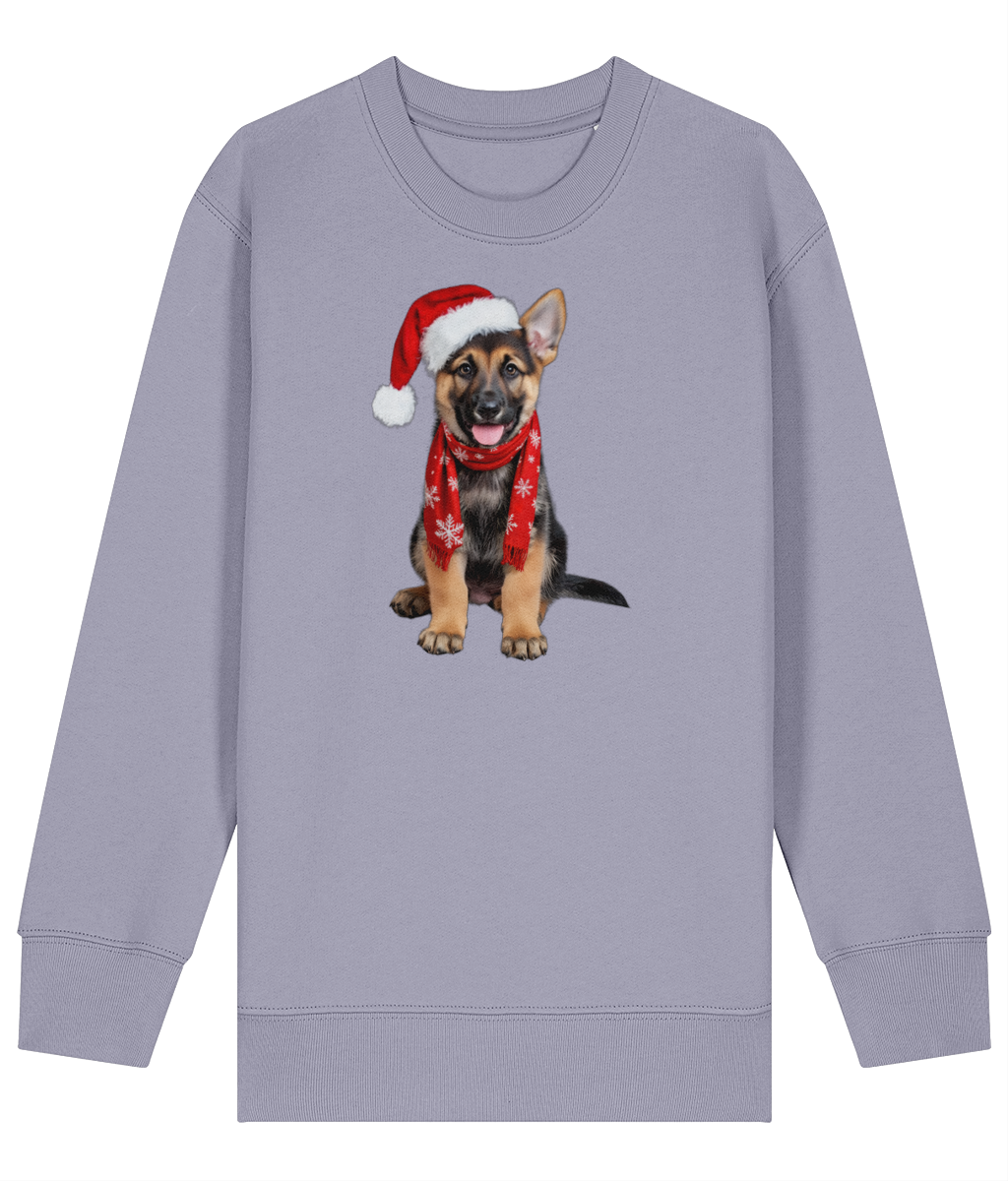 German Shepherd Festive Rina Childrens Sweatshirt (Premium).